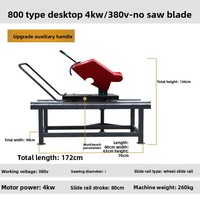 Machine de découpe de pierre de bureau Type 800 pour grandes tuiles de marbre et briques réfractaires, coupe de profil incliné à 45 degrés, garantie 3 ans