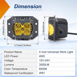 Ovovs tự động hệ thống chiếu sáng off road <span class=keywords><strong>LED</strong></span> Side Shooter <span class=keywords><strong>Strobe</strong></span> ánh sáng 3 inch tuôn ra núi làm việc ánh sáng cho xe Jeep xe tải ATV thuyền - Product Image 5