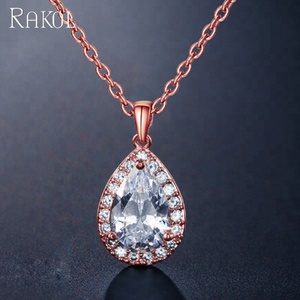 RAKOL NP3002 AAA Cubic Zirconia Gold Plated Brass Simple <b>Long</b> <b>Chain</b> Jewelry <b>Necklace</b> - Product Image 3