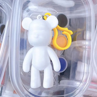 Wowei bricolage peint enfants jouets éducatifs bricolage fluide ours porte-clés coloriage plâtre poupées créatif ours jouets