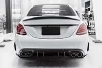 Diffuseur arrière de style C43 avec embouts d'échappement pour Mercedes Benz classe C W205 2014-2019 tuyau d'échappement de diffuseur arrière