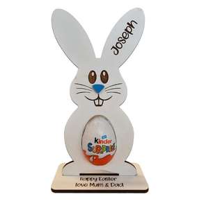 Personalised <strong>Easter</strong> <strong>Egg</strong> Rabbit Holder Decoration Bunny Treat <strong>Kinder</strong> <strong>Egg</strong> Hunt Gifts for Kids - Product Image 2