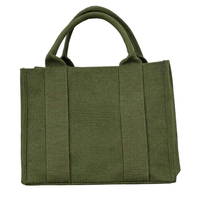 Sacs fourre-tout de luxe pour femmes, personnalisés, couleur verte unie, tissu en coton, fermeture à glissière