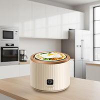 Cuisinière à riz intelligente mini 1,5 L - Cuisson par pression, couvercle amovible, pot en céramique antiadhésif, pour 1 à 2 personnes, cuisine à domicile et au bureau, cuisson facile