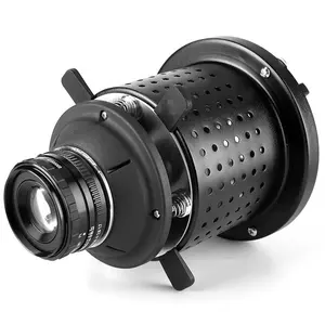 鲍恩斯安装光学Snoot聚光灯集中器Studio闪光灯 50毫米镜头内置几何图形调整
