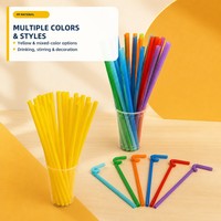 Pailles en plastique compostables à faible MOQ, couleur naturelle, pour accessoires de fête et de bar écologiques, biodégradables en vrac