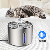 Distributeur d'eau en acier inoxydable pour animaux de compagnie, fontaine à boire pour chats, abreuvoir automatique pour mangeoire pour chats