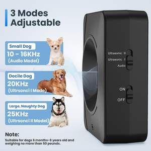 Dispositivos de disuasión de ladridos de perros ultrasónicos 3 modos Dispositivo DE CONTROL DE ladridos de perro recargable ajustable Silenciador de ladridos de hasta 50 pies - Product Image 2