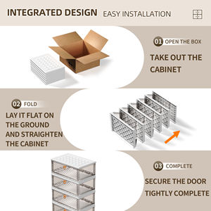 กล่องเก็บรองเท้าอะคริลิคแบบพับได้แม่เหล็กกล่องใส่รองเท้าวางซ้อนกันได้โปร่งใสทนทานกล่องรองเท้าพลาสติกแข็งแรงทนทาน - Product Image 2