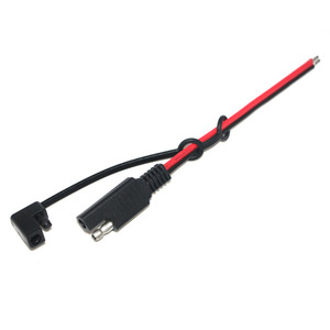 18AWG 2Pin konektor SAE dengan tutup debu kabel otomotif SAE Pigtail Plug kawat merah hitam Harness - Product Image 1