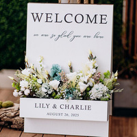 Panneau de bienvenue personnalisé pour mariage, fleurs, acrylique autoportant, décoration d'événement, support de bienvenue pour mariages et autres occasions