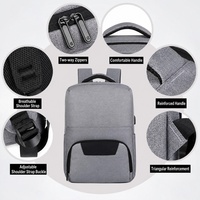 Sac à dos professionnel promotionnel pas cher pour la randonnée, les voyages d'affaires, mini sac à dos unisexe en Oxford souple avec port USB, étanche pour ordinateur portable