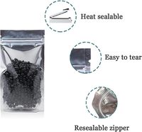 Pochette à fermeture éclair en aluminium personnalisée avec fenêtre transparente, sachet d'emballage vertical refermable pour bonbons