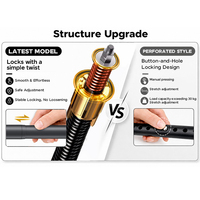 Tringle à rideau portable ARODDY Factory 25 mm avec verrouillage interne, sans perçage, en acier au carbone antirouille, 62,99-98,43 pouces, avec crochets