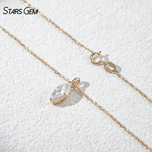 สร้อยคอจี้เพชร Starsgem 1 กะรัต ทองคำแท้ 14K รูปทรงมาร์คีส์ เกรด D VS1 เพชรเพาะเลี้ยงในห้องปฏิบัติการ รับรองโดย IGI - Product Image 1