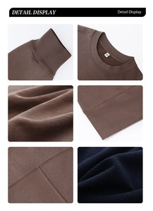 Men's Oversized O-Neck Sweatshirt 400gsm French Terry Knitted Garment Washed Vintage Look Drop Shoulder Loose Fit Autumn Streetw - Product Image 5