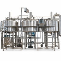 Ensemble de ligne de production de bière artisanale moderne avec brasserie multi-réservoirs 10BBL, jauge de niveau et goulée de décharge des grains usagés