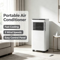 Climatiseur portable 850W avec refroidissement puissant, protection intégrée contre les surcharges, oscillation automatique haut/bas, pour la maison et le bureau