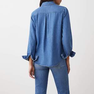 Camicie in <span class=keywords><strong>jeans</strong></span> da <span class=keywords><strong>donna</strong></span> a manica lunga da <span class=keywords><strong>donna</strong></span> in stile Denim da <span class=keywords><strong>donna</strong></span> camicie di <span class=keywords><strong>jeans</strong></span> blu di lusso primavera autunno - Product Image 5