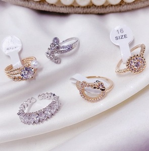 Micropaved Micro-Inlaid Zircon Wedding <b>Ring</b> Gold Plated <b>Ring</b> Cz Zircon Colorful Zircon Opening <b>Adjustable</b> <b>Ring</b> Mix Ship - Product Image 6