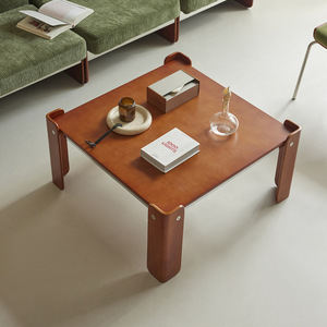 Xiaoka Coffee Table Solid Wood Vintage Black Small Apartment Living Room Side Table - Product Image 3