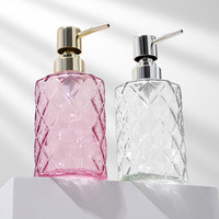 Distributeur de savon liquide en verre transparent jaune de 300 ml pour la cuisine et la salle de bain, usage commercial avec impression personnalisée