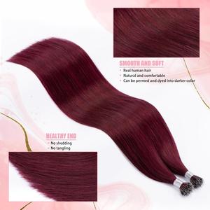 Nano Tip Hair <b>Extensions</b> Invisible Nano Ring Hair <b>Extensions</b> Burgundy #99J Straight Micro <b>Bead</b> Nano Ring Tip Hair <b>Extensions</b> - Product Image 3