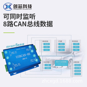 USBCAN-8E USBCANFD-8E เครื่องวิเคราะห์ CAN 8 ช่องสัญญาณแบบอิสระ 8 ช่องสัญญาณ USB เป็น CAN, ระบบแยกไฟฟ้า 3KV L445 - Product Image 2