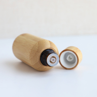 Botol Serum minyak esensial kaca bambu, botol Serum minyak esensial dengan penetes 18/410 15ml 30ml