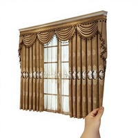 Rideaux de salon occultants en polyester tissé jacquard de style européen de luxe avec des tailles personnalisables pour la maison