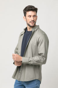 Prime Quality Button Down Collar 100% algodón manga larga Slim Cut hombres camisas verdes para venta al por mayor - Product Image 2