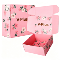 Bedruckte Box mit Logo, Rosa, Groß, Mittel, Klein, Quadratisch, Individualisierte Faltbare Geschenk- und Versandverpackung für Schuhe, Kleidung, Socken