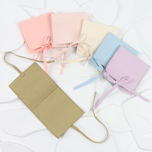 MOJIU Custom Hot Stamped Suede Envelope <b>Light</b> Blue 8*8cm Microfiber Fashionable Multi-color Jewelry Pouch for Display & Storage - Product Image 5