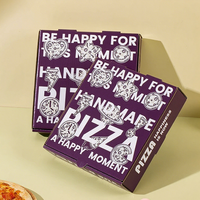 Boîte à pizza en papier ondulé avec logo personnalisé 8 pouces 10 pouces 12 pouces avec impression en relief colorée Conception à fente de stratification mate pour usage alimentaire