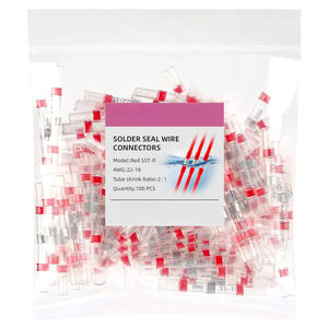 Conectores de Cable Termocontraíbles Rojos SST-R AWG 22-18, 100 Unidades, Relación de Contracción 2:1, para Ingeniería Química - Product Image 1