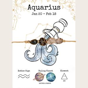 Pulsera ajustable del zodiaco 12, cuentas de piedra Natural, pulsera de cordón ajustable de tamaño, joyería de astrología perfecta para venta al por mayor - Product Image 4