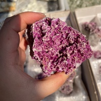 Groupe de phosphosidérite naturelle, spécimen minéral brut, pierre brute violette pour collection, décoration intérieure, cristal de guérison