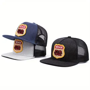 Toptan 5panel özel 3D işlemeli logo gorras snapback spor donatılmış kapaklar yeni beyzbol dönemi kapaklar kamyon şoförü şapkaları düz ağız ile