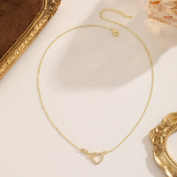 Collier Cœur en Zircon en forme de Huit, Design Minimaliste Européen et Américain, Motif Double Cœur Symbolique, pour Femme