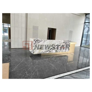 Luxury Stone Italy Viola Marble Reception <b>Desk</b> Beauty Design Front for Commercial Hall - Product Image 6