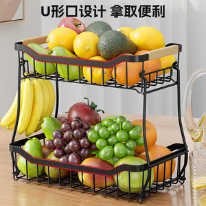 Cesta de frutas de varios niveles, tamaño grande, estante de almacenamiento portátil de alambre para uso en encimeras de cocina y sala de estar - Product Image 3