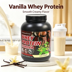 Poudre de protéines de lactosérum saveur vanille 1 <span class=keywords><strong>kg</strong></span>, complément nutritionnel sportif, poudre de protéines pour la musculation et le fitness, pour l'apport en protéines quotidien - Product Image 5