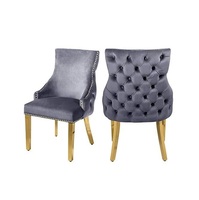 Chaise de salle à manger de luxe en acier inoxydable, siège avec rembourrage en velours, Design pour Restaurant, maison hôtel, nouveau,