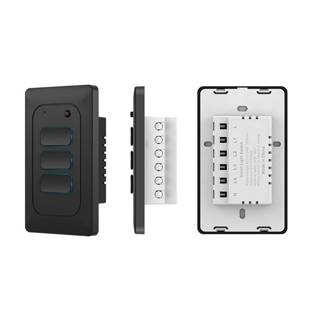 Tuya Smart Life Wall Switch US Standard Remote Control Alexa Google Home Voice Control Compatible Bar Design Plastic Material