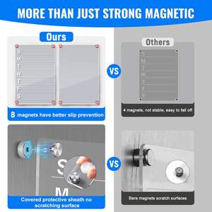 Juego de <span class=keywords><strong>Pizarra</strong></span> Magnética Acrílica con Marcadores, Planificador Semanal de Comidas Transparente, <span class=keywords><strong>Pizarra</strong></span> Blanca para <span class=keywords><strong>Cocina</strong></span> y <span class=keywords><strong>Pizarra</strong></span> de Borrado en Seco - Product Image 3