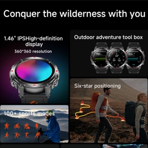 Smartwatch HT37 con <span class=keywords><strong>GPS</strong></span>, Tracker Sportivo da Esterno per Uomo, Schermo da 1,46 Pollici, Batteria da 540mAh, Orologio Impermeabile - Product Image 3