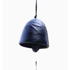 Carillon éolien japonais populaire en fonte gaufrée motif cygne et saule, décoration suspendue d'extérieur - Product Image 1