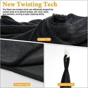 Toallas de Microfibra Tejida NOVISON, 36x24 Pulgadas, Extra Grandes, Ultra Absorbentes, de Secado Rápido, para Lavado y Secado de Autos - Product Image 4
