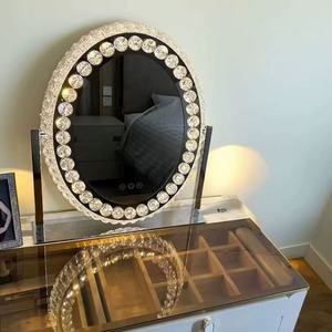Large Oval LED Crystal Makeup Mirror with Lights, a Stylish and Luxurious Desktop Mirror with <b>Smart</b> <b>Lighting</b> - Product Image 2