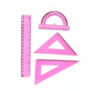 Juego de Reglas Transparentes de Plástico para Estudiantes, 4 Piezas, Regla Recta de 20 cm, Juego de Dibujo, Regreso a Clases - Product Image 2